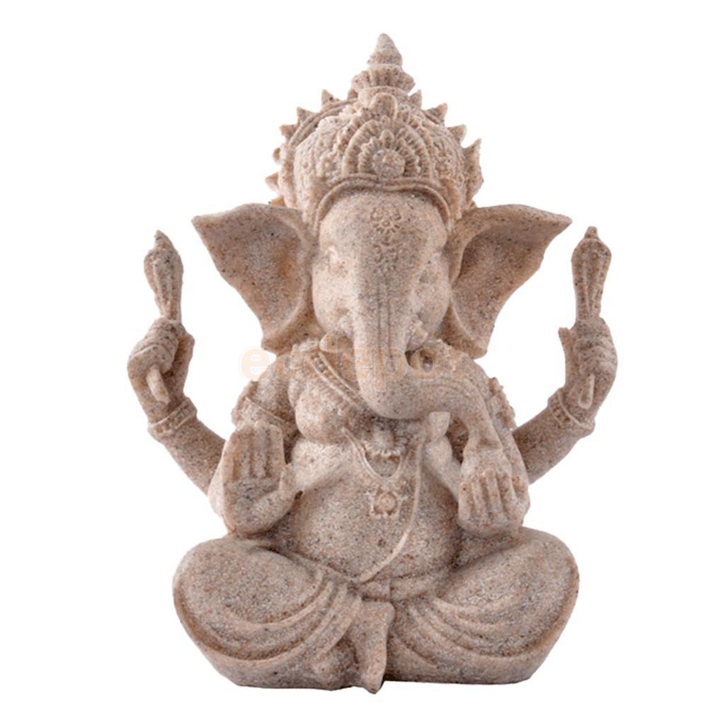 Ganesha sentado Buda piedra arenisca tallada a mano