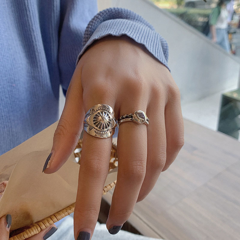 Plata de Ley anillos estilo plata tailandesa