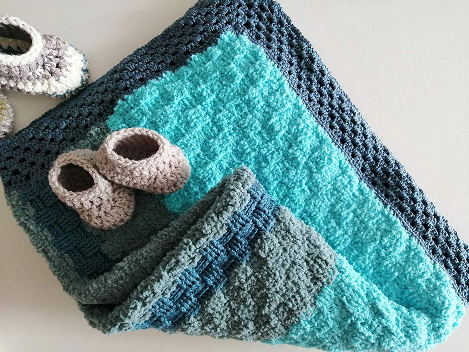 Comprensión hierro apetito Manta tejida Crochet para bebé colcha hecha a mano - ArteShop